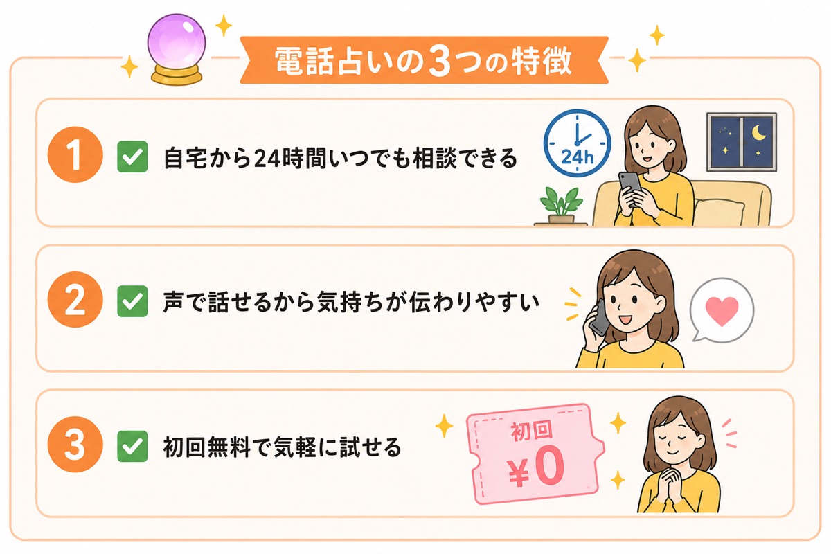 電話占いの3つの特徴