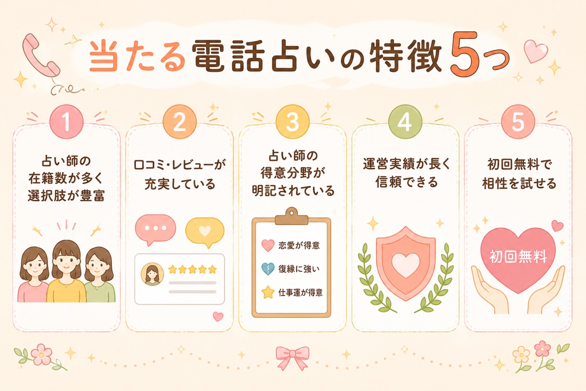 当たる電話占いの特徴5つ