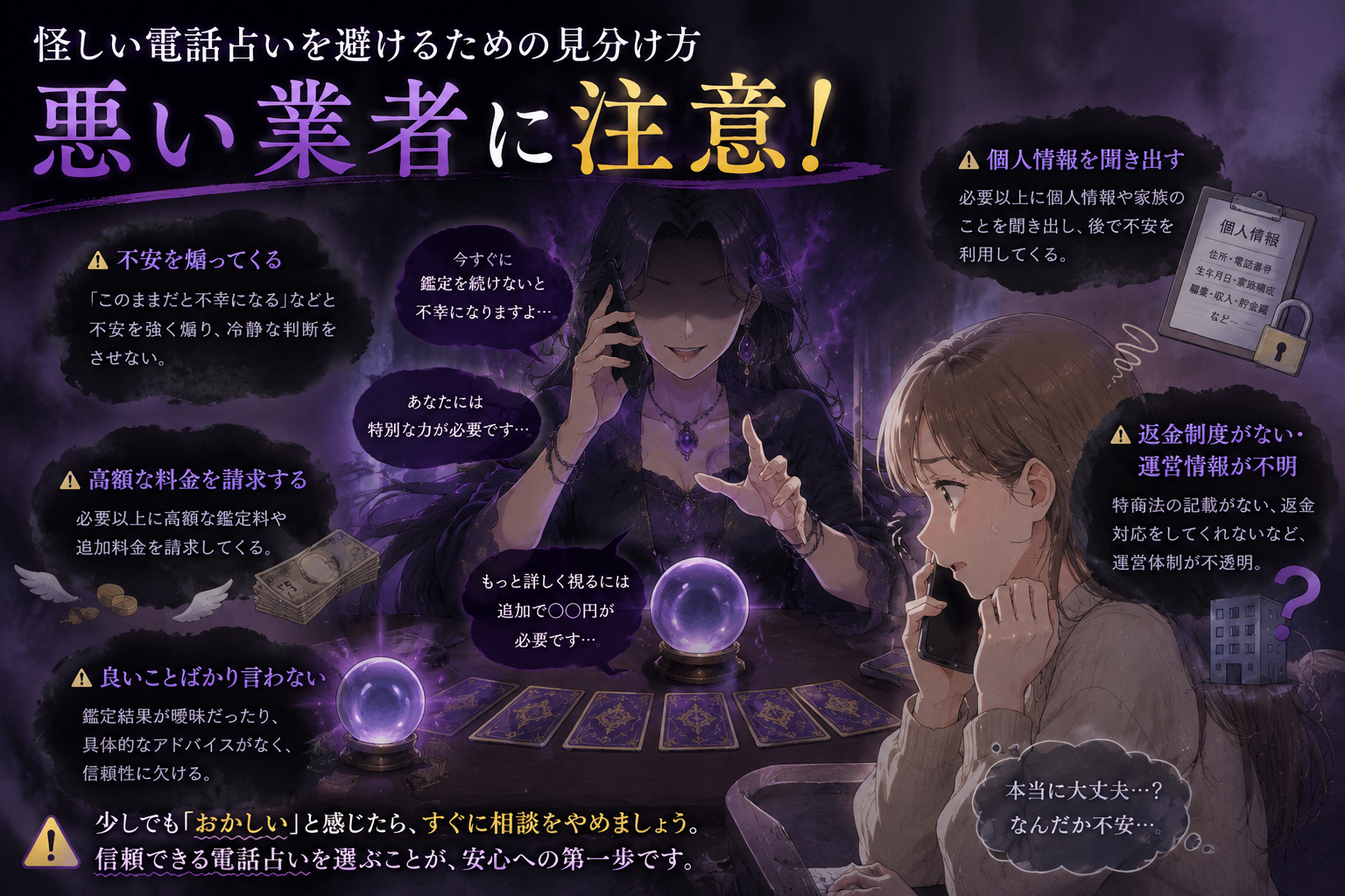 怪しい電話占いを避けるための見分け方