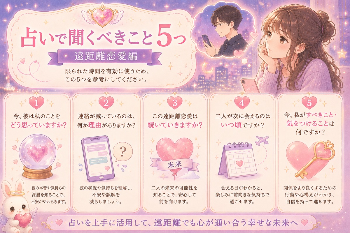 占いで聞くべきこと5つ（遠距離恋愛編）