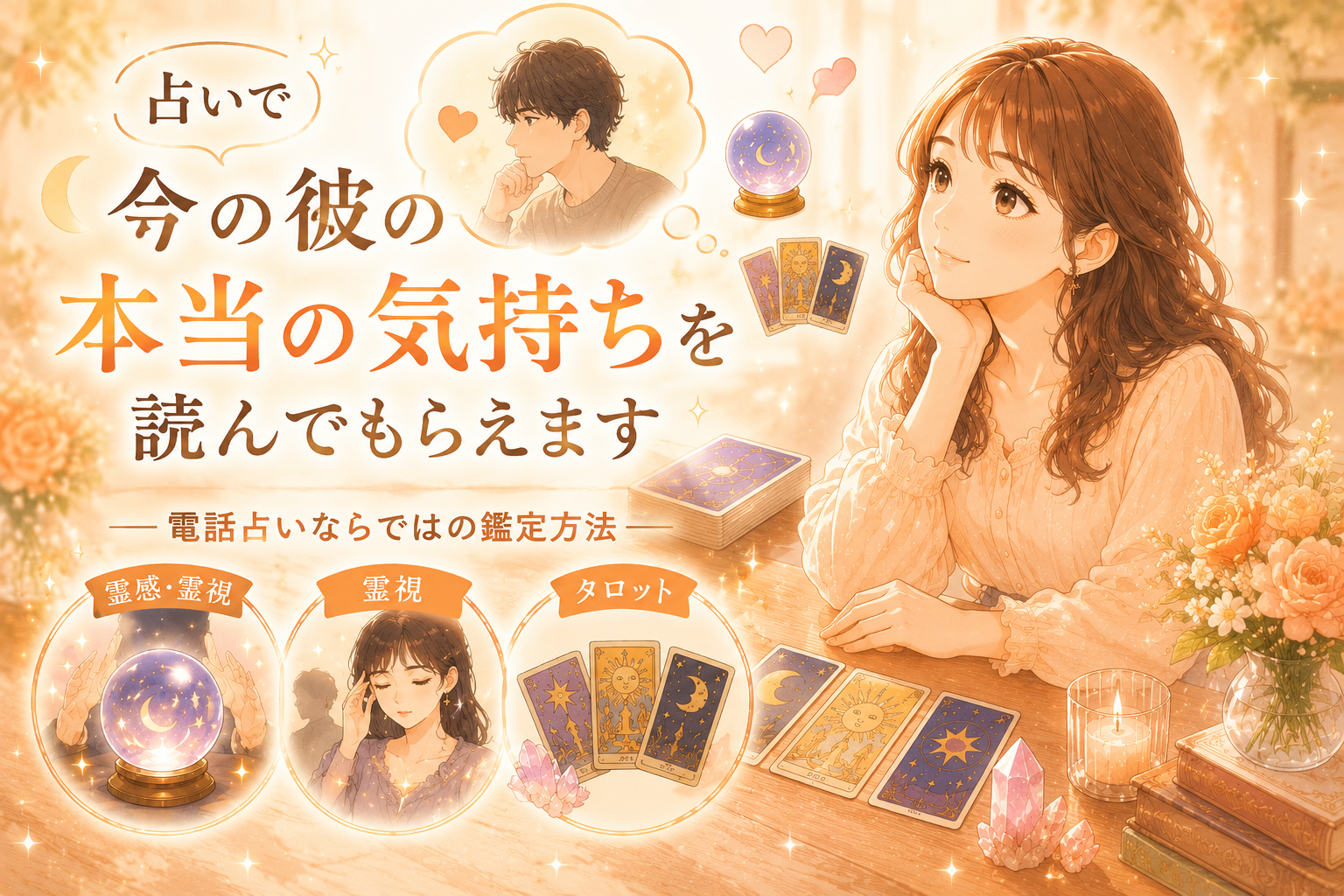占いで今の彼の本当の気持ちを読んでもらえる