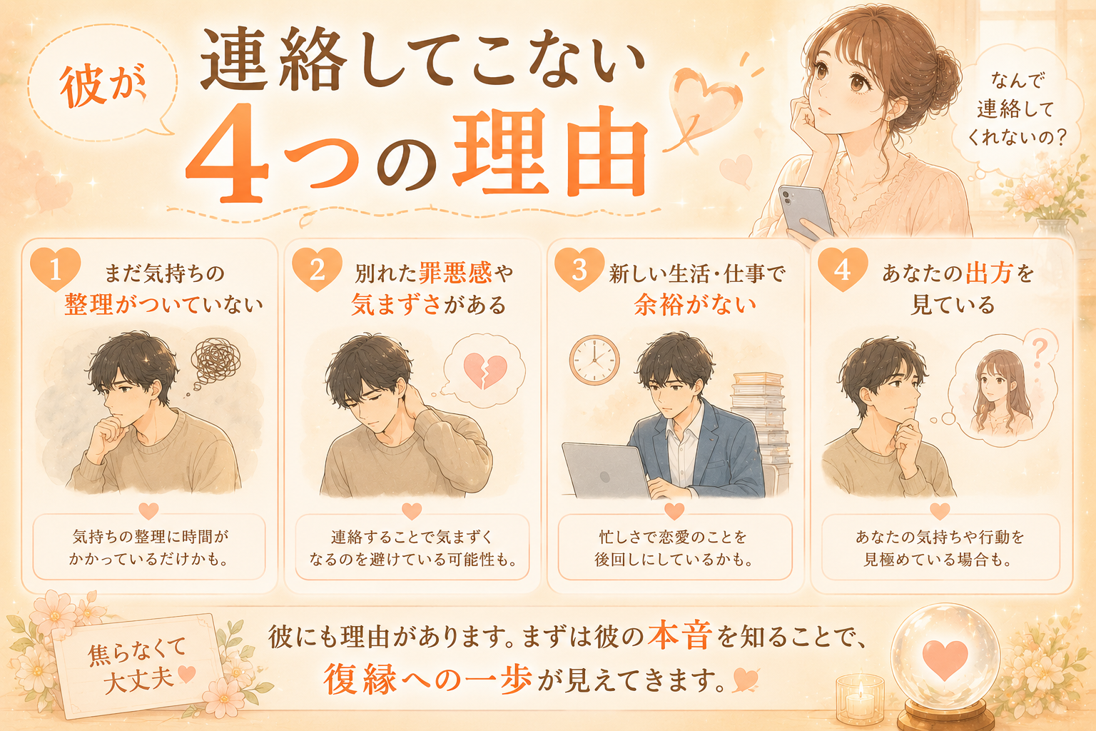 彼が連絡してこない4つの理由