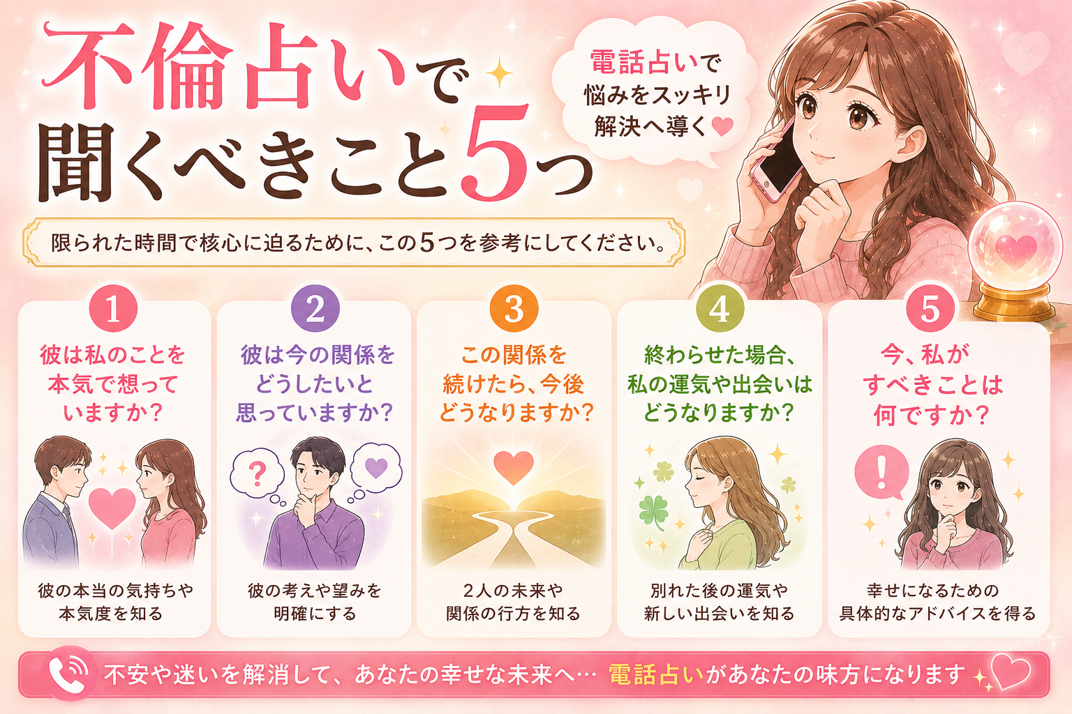 不倫占いで聞くべきこと5つ