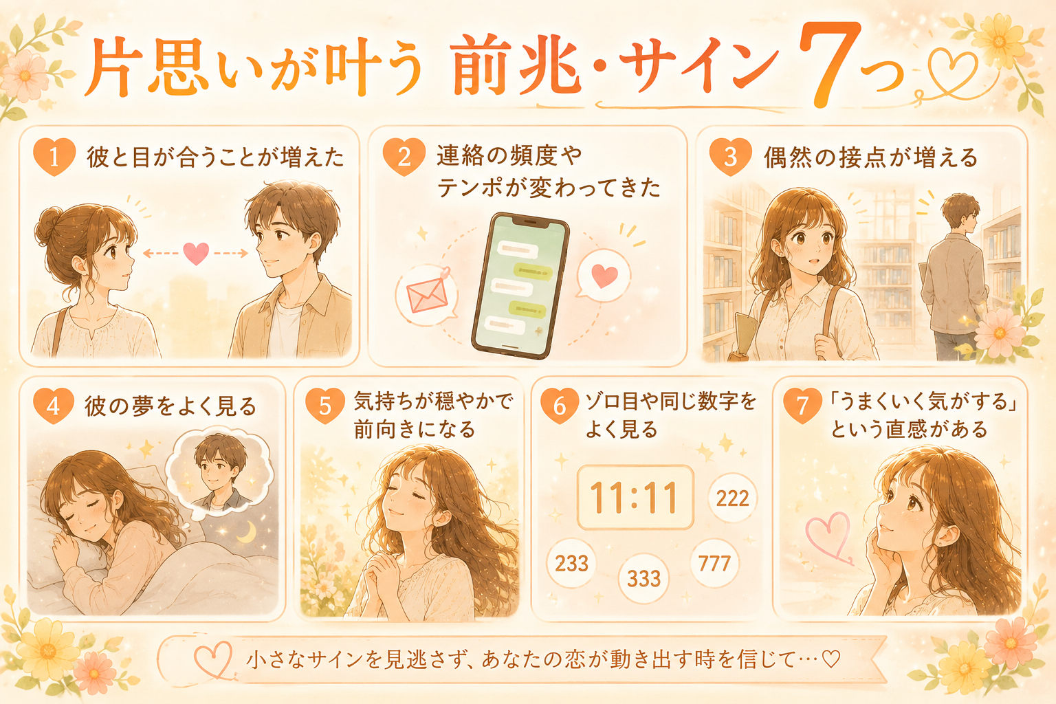 片思いが叶う前兆・サイン7つ