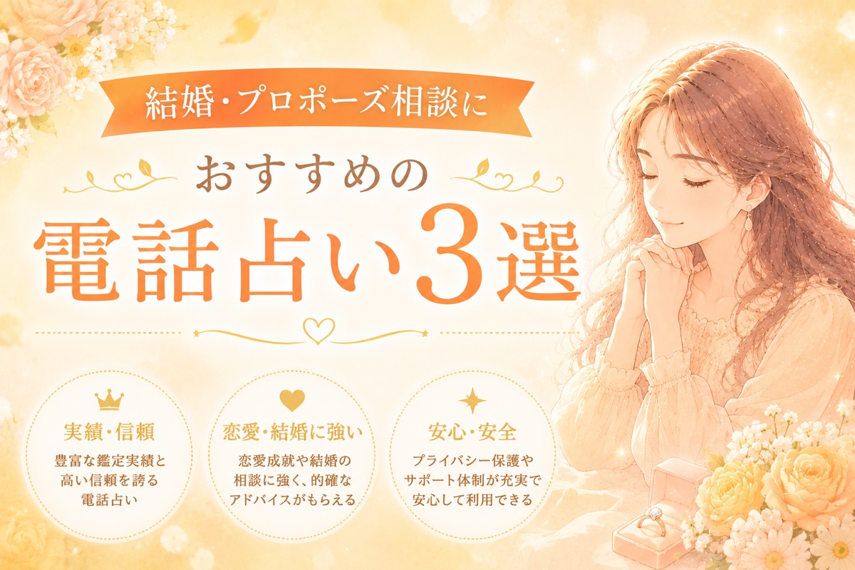 結婚・プロポーズ相談におすすめの電話占い3選