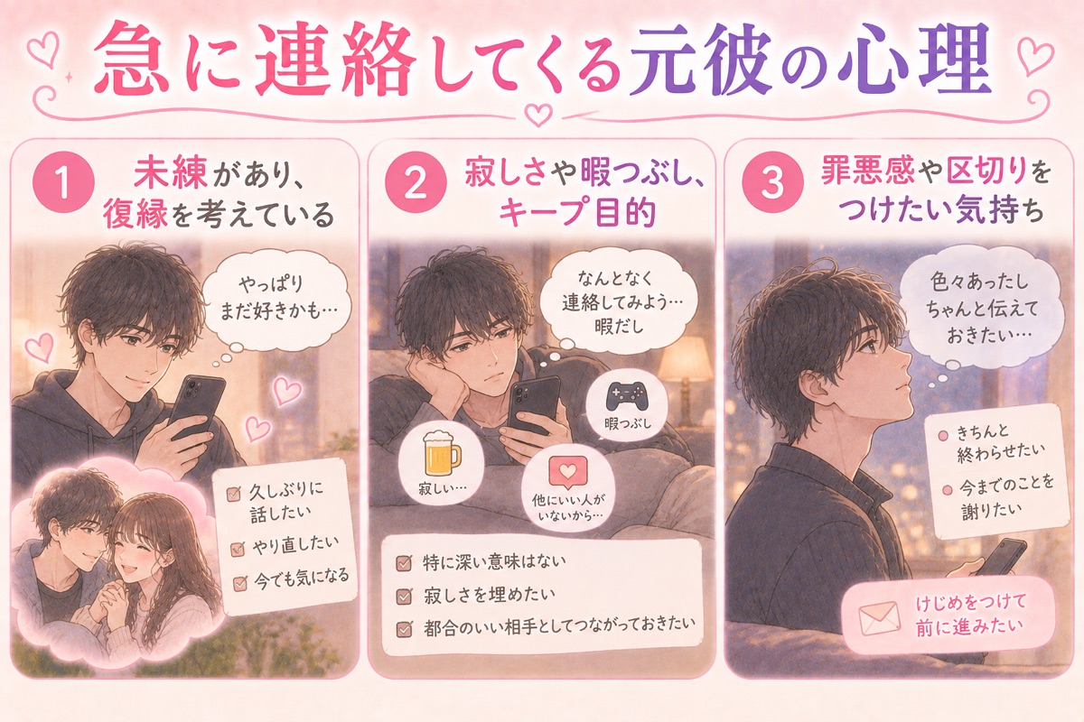 急に連絡してくる元彼の心理