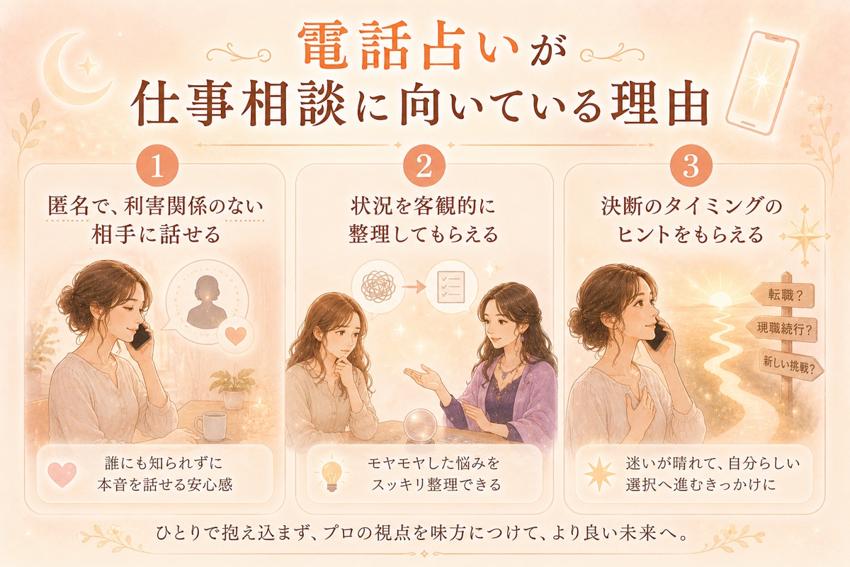 電話占いが仕事相談に向いている理由