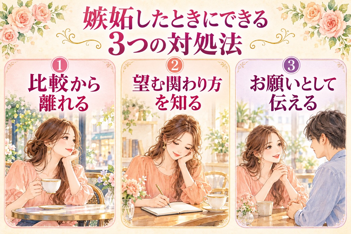 嫉妬したときの対処法：比較から離れる、望む関わり方を知る、お願いとして伝える