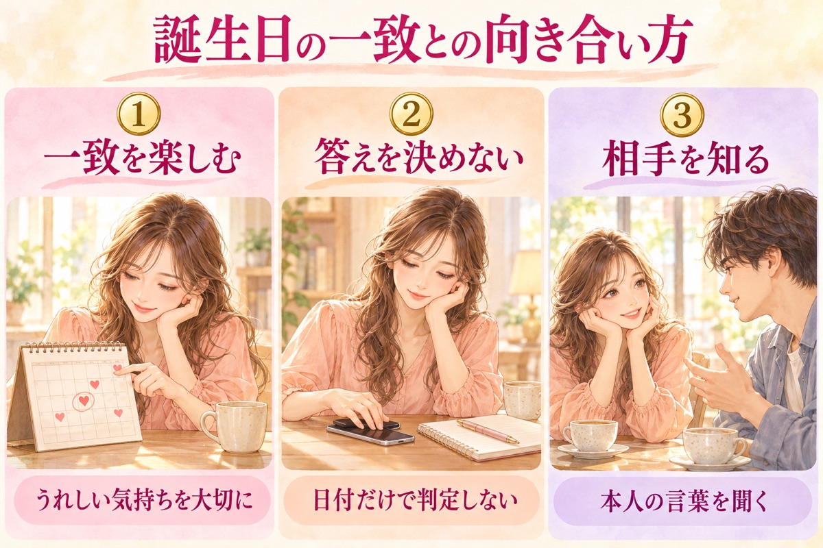 誕生日の一致との向き合い方：一致を楽しむ・答えを決めない・相手を知る