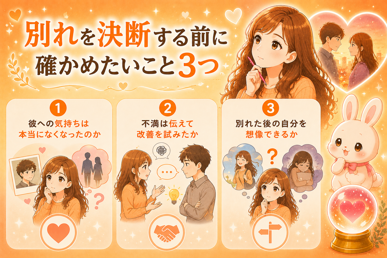 別れを決断する前に確かめたいこと3つ