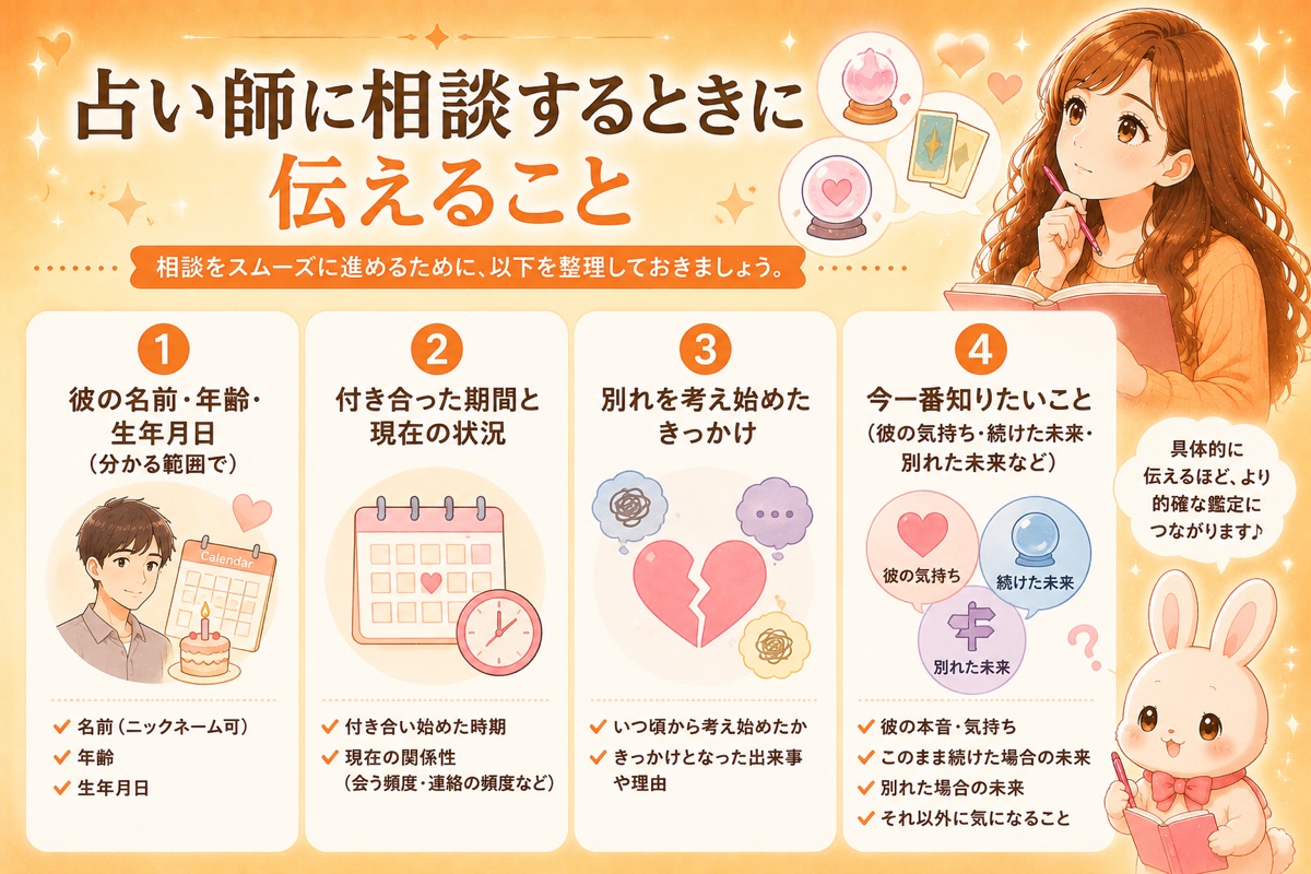 占い師に相談するときに伝えること